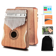 17 21Keys Kalimba Thumb Piano Solid Wood Veneer Keyboard Musical Instrument Kalimba Finger Piano Christmas Gift for Music Lovers
