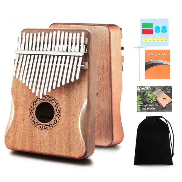 17 21Keys Kalimba Thumb Piano Solid Wood Veneer Keyboard Musical Instrument Kalimba Finger Piano Christmas Gift for Music Lovers