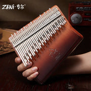 34 Keys Kalimba Thumb Piano Veneer Beech Wood Kalimba Portable Finger Piano Musical Instrument with Storage Box Music Lover Gift