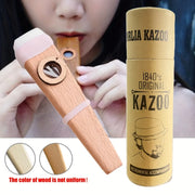 Wooden Kazoo Guitar/Ukulele/Electric Guitar/Bass Accompaniment Easy for beginners to learn the instrument, with 5 flute membrane