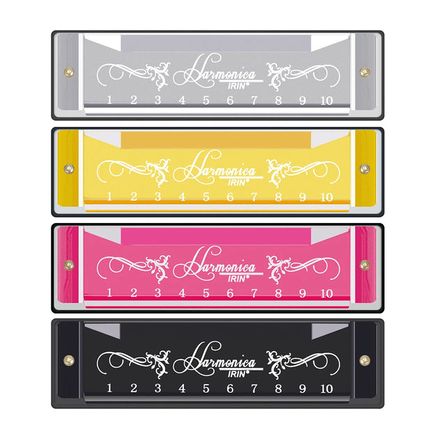 IRIN Harmonica New 10 Hole 20 Tone Harmonica Multicolor C Key Professional Gift with Box for Beginners and Childrens Puzzle Toys