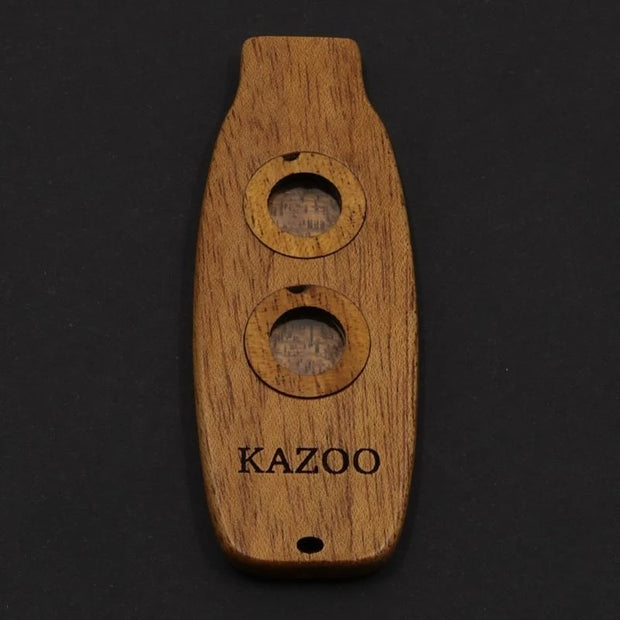 Double Membranes Kazoo With Lanyards Wooden Double Flute Hole Kazoo Portable Musical Instruments Easy to Carry