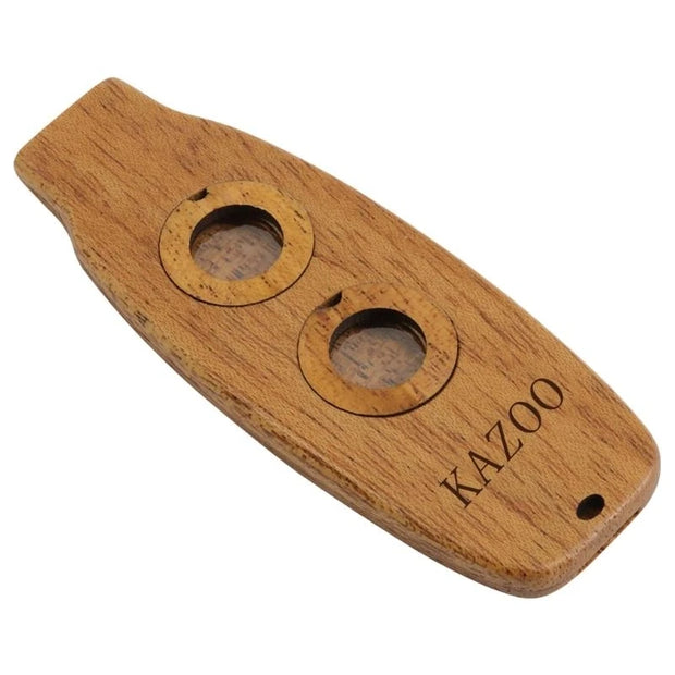 Double Membranes Kazoo With Lanyards Wooden Double Flute Hole Kazoo Portable Musical Instruments Easy to Carry