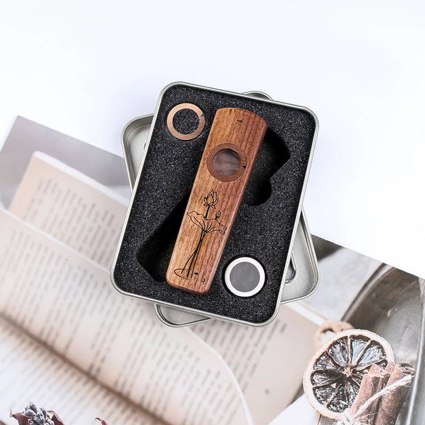 Wood Made Kazoo Flute Sapele Walnut Wood Guitar Ukulele Accompaniment Harmonica Diaphragm Gifts For Kids And Adults