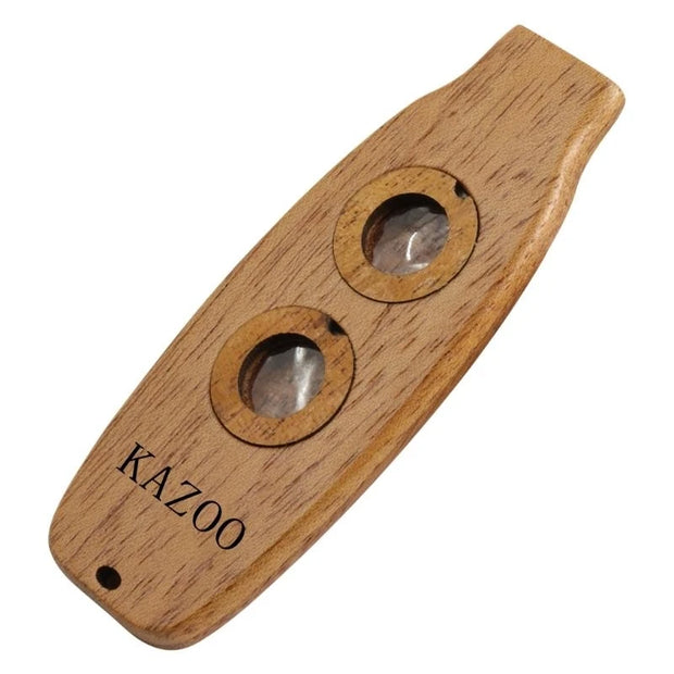 Double Membranes Kazoo With Lanyards Wooden Double Flute Hole Kazoo Portable Musical Instruments Easy to Carry