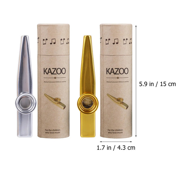 Vaguelly 2pcs Metal Kazoos for Adults Green Guitar Ukulele Violin Keyboard Music Instrument Toys