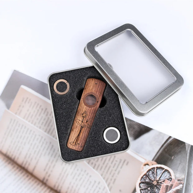 Wood Made Kazoo Flute Sapele Walnut Wood Guitar Ukulele Accompaniment Harmonica Diaphragm Gifts For Kids And Adults