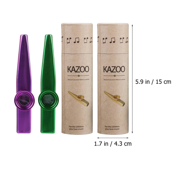 Vaguelly 2pcs Metal Kazoos for Adults Green Guitar Ukulele Violin Keyboard Music Instrument Toys