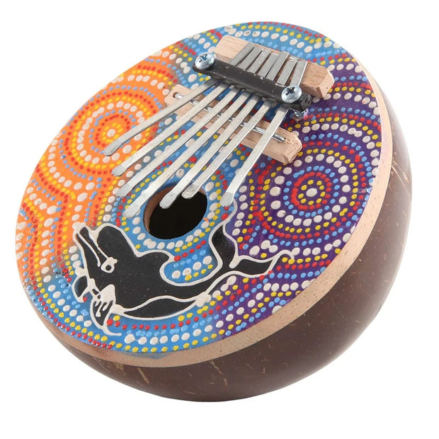 7 Key Tuneable Coconut Shell Mbira Portable Kalimba Adjustable Finger Thumb Piano Musical Instrument Durable