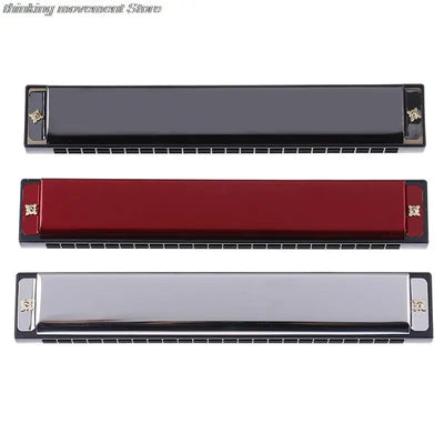New Professional 24 Hole Harmonica C Key Metal Harmonica Instrument For Beginners 4 Color