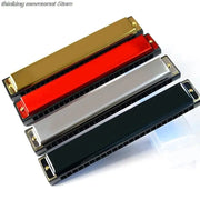 New Professional 24 Hole Harmonica C Key Metal Harmonica Instrument For Beginners 4 Color