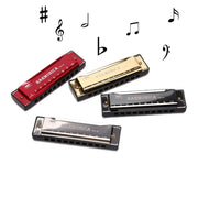 Harmonica Key of C 10 Hole Diatonic Harmonica C with Case for Beginner Students Kids Gift BLUES with case