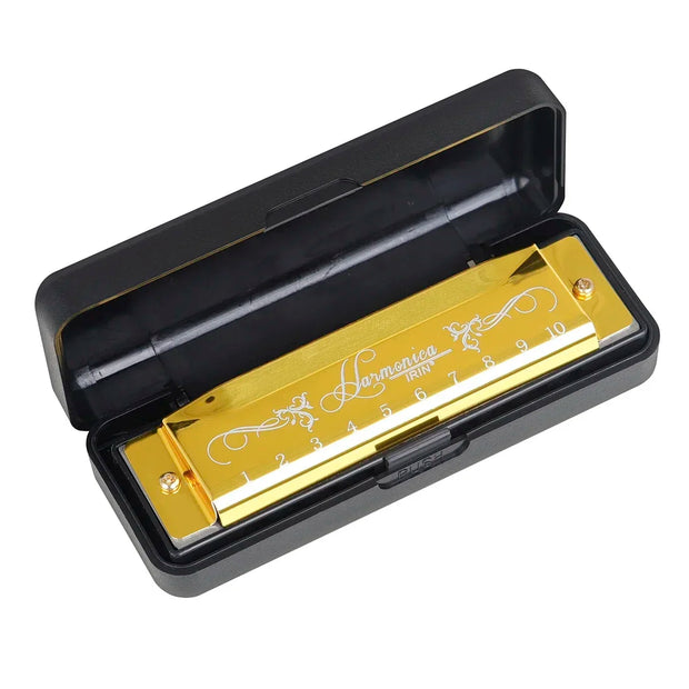 IRIN Harmonica 10 Holes 20 Notes Key of C Harmonica Colorful Metal Shell With Packing Box Educational Orff Beginner Harmonica