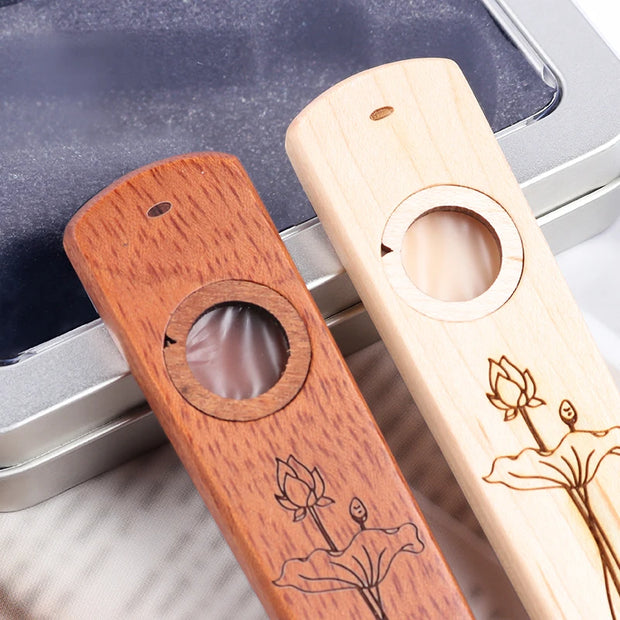 Wood Made Kazoo Flute Sapele Walnut Wood Guitar Ukulele Accompaniment Harmonica Diaphragm Gifts For Kids And Adults