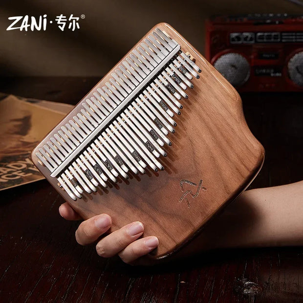 34 Keys Kalimba Thumb Piano Veneer Beech Wood Kalimba Portable Finger Piano Musical Instrument with Storage Box Music Lover Gift