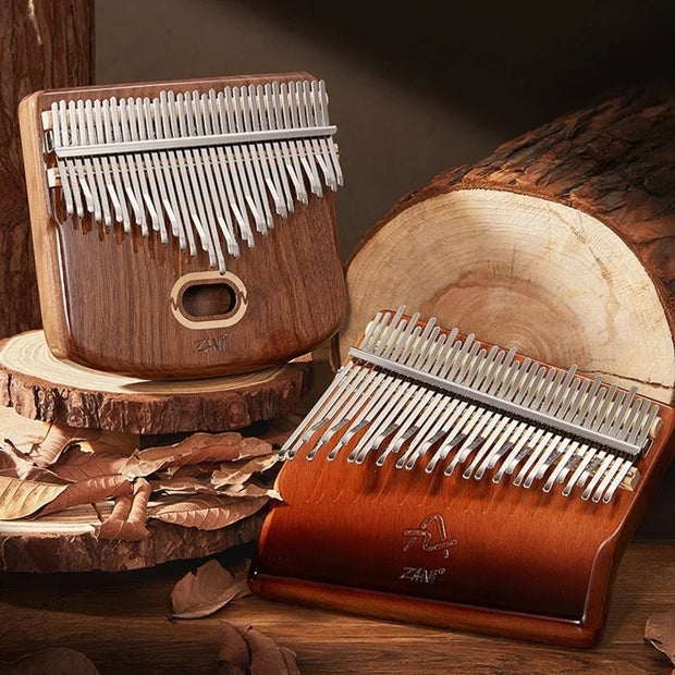 34 Keys Kalimba Thumb Piano Veneer Beech Wood Kalimba Portable Finger Piano Musical Instrument with Storage Box Music Lover Gift