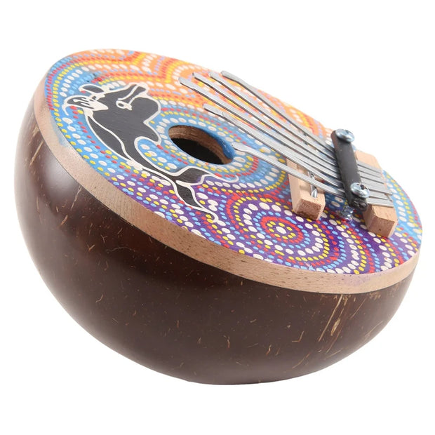 7 Key Tuneable Coconut Shell Mbira Portable Kalimba Adjustable Finger Thumb Piano Musical Instrument Durable