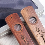 Wood Made Kazoo Flute Sapele Walnut Wood Guitar Ukulele Accompaniment Harmonica Diaphragm Gifts For Kids And Adults
