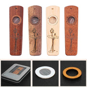 Wood Made Kazoo Flute Sapele Walnut Wood Guitar Ukulele Accompaniment Harmonica Diaphragm Gifts For Kids And Adults